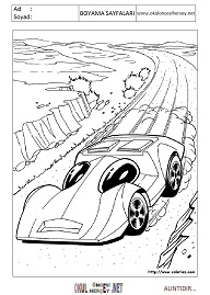 Hot-wheels boyama sayfaları